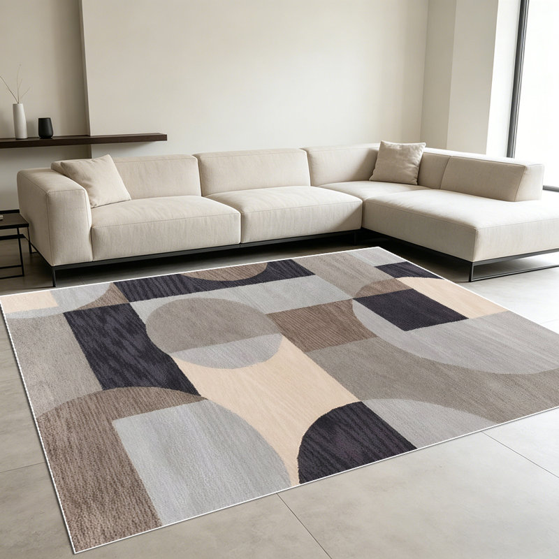 Simple and geometric art carpet, soft and easy to maintain, suitable for multiple scenarios, universal for home and commercial spaces, indoor soft furnishing carpet