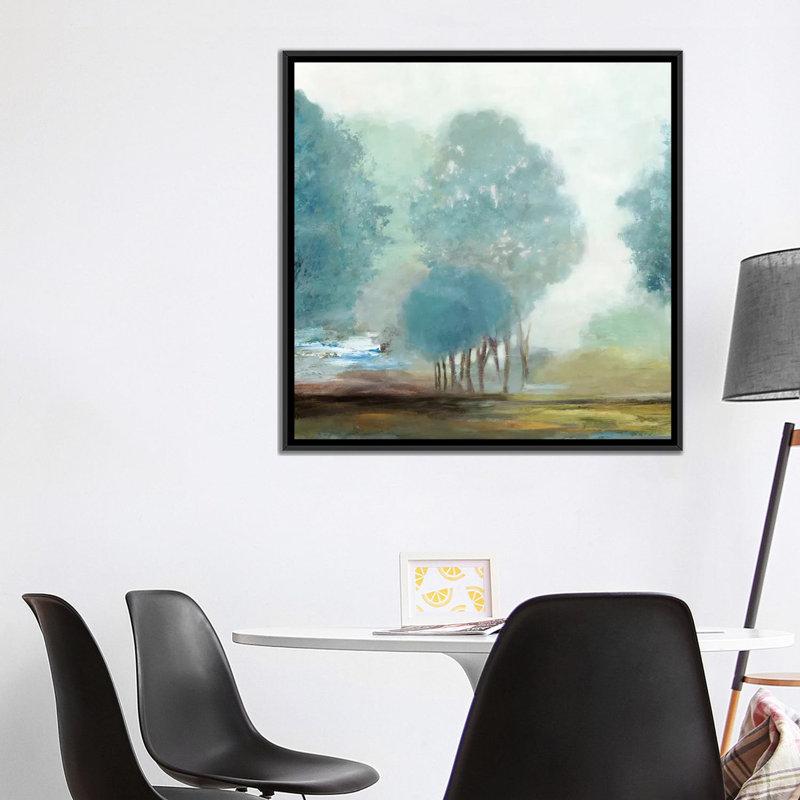 « bleuet hill i, square », impression sur toile, H 18 po x l 18 po x P 1,5 po, Toile avec cadre noir, Pas de tapis