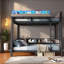 Lits avec rangement, lit superposé simple en bois aggloméré pour petites pièces