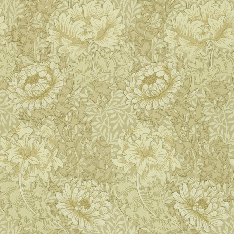 Chrysanthemum Toile Wallpaper, Ivory/Canvas