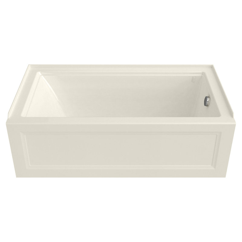 Town Square S 60'' x 32'' Soaking Fiberglass Bathtub, Linen