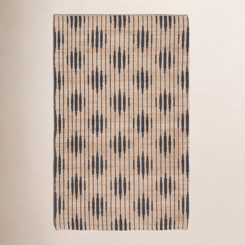 Tapis brun / noir en jute / sisal fabriqué à la main Arabela, Rectangle de 10 pi x 14 pi