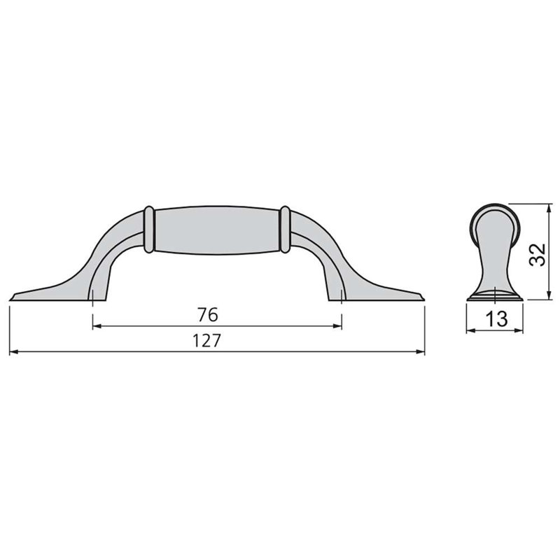 Calexico Zamak 7.6cm Centre Arch Handle