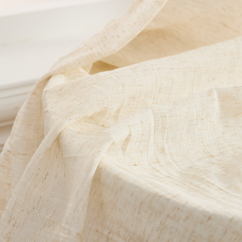  Solid Semi-Sheer Curtain Panels, 50" W x 84" H, Natural