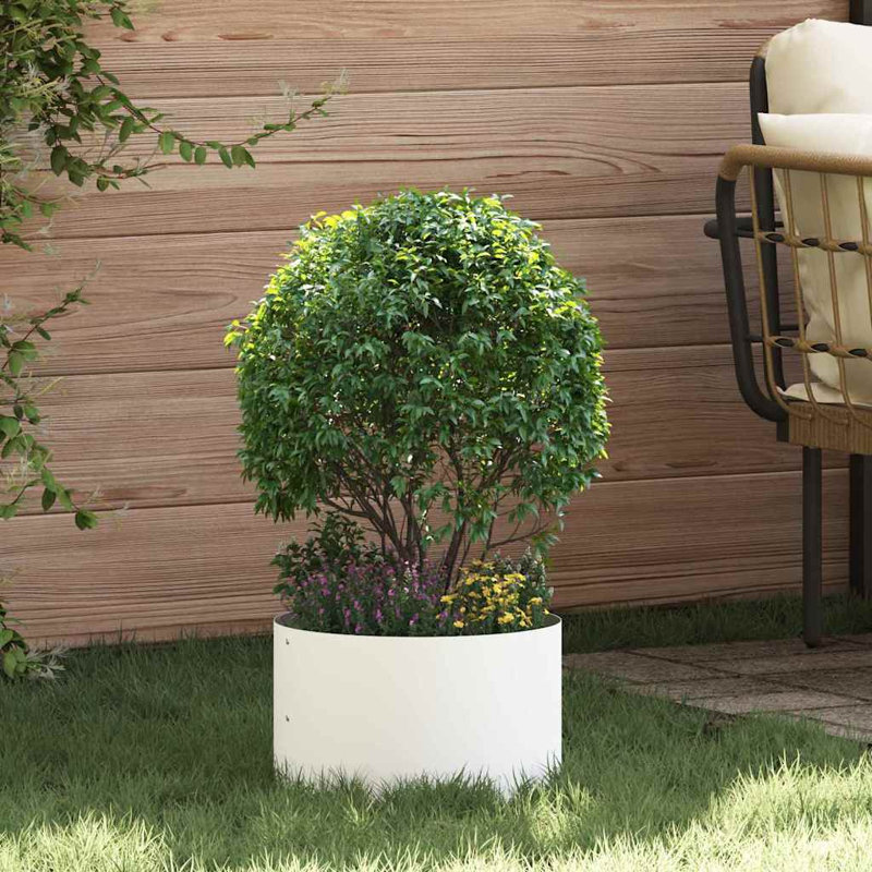 Garden Planter 20 Cm Steel, 20cmH x 30cmW x 30cmD, White