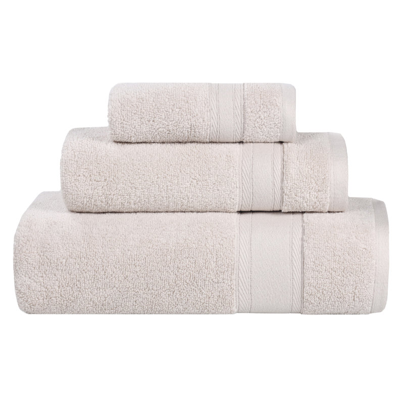 Coton absorbant doux Belmont, Argent argent, Ensemble 3 serviettes de bain