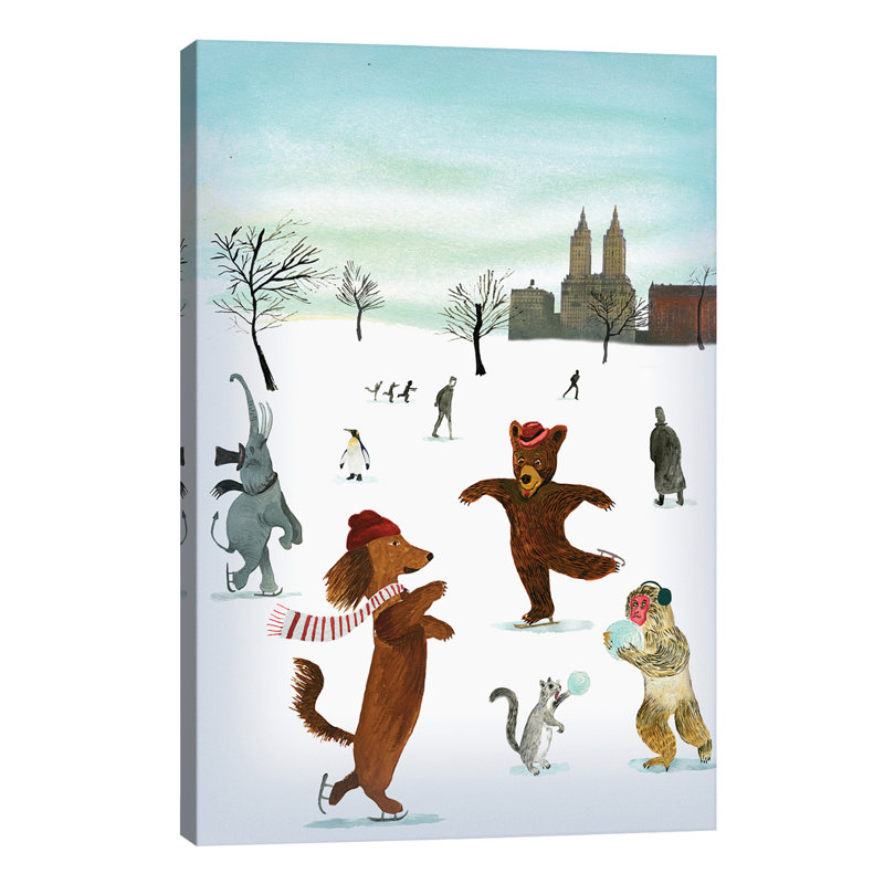 Skaters by Ellen Weinstein - Print on Canvas, Wrapped Canvas, 66.04 cm H x 45.72 cm W x 1.91 cm D