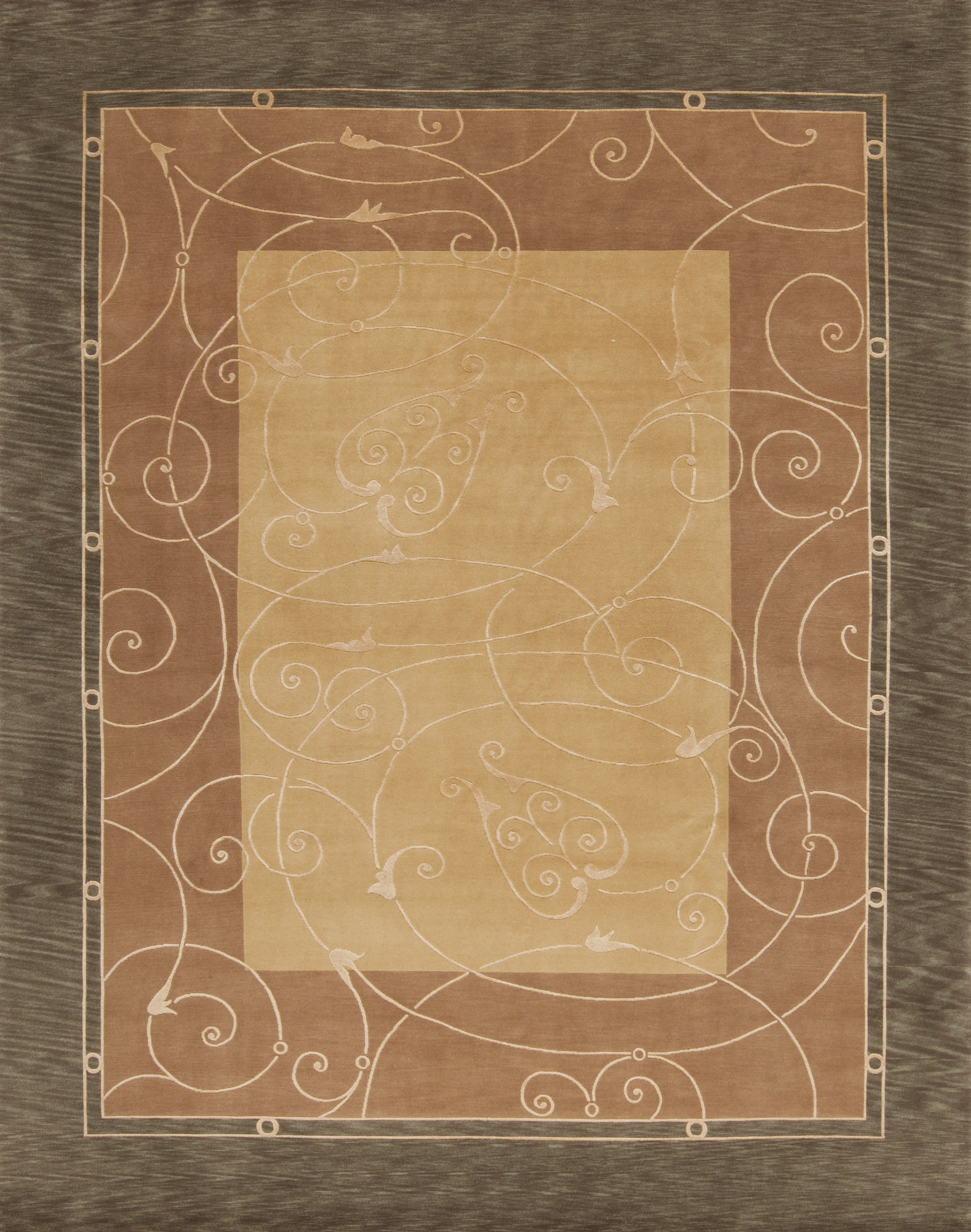 Samad Rugs Presidential Floral Hand-Knotted Gold Area Rug | Perigold