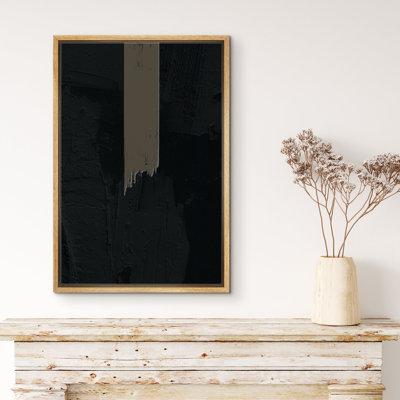 Minimalist " Geometric Black Color Field Gray Stripe Abstract Shapes Minimalism Contemporary Nordic Wall Decor "