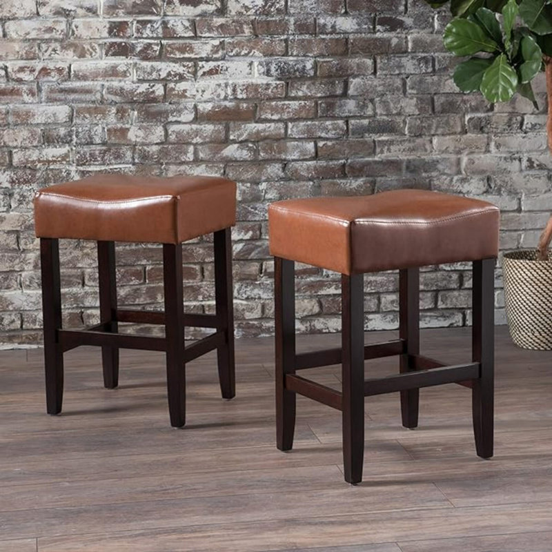 Zuma Kd Backless Counter Stool, Set of 2, Brown