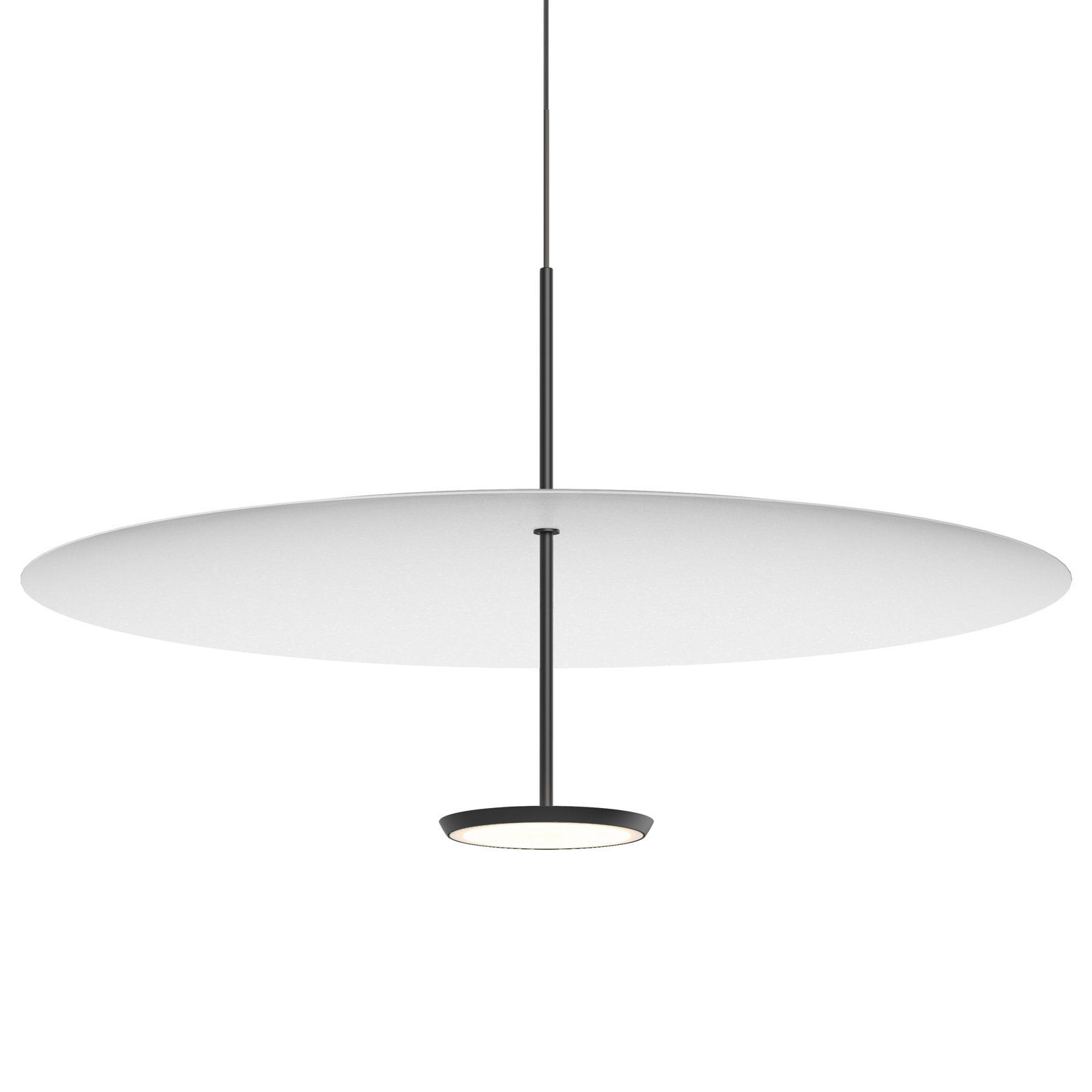 Sky Dome 1 - Light LED Pendant, White, 17.5" H x 32" W x 32" D, Matte Black