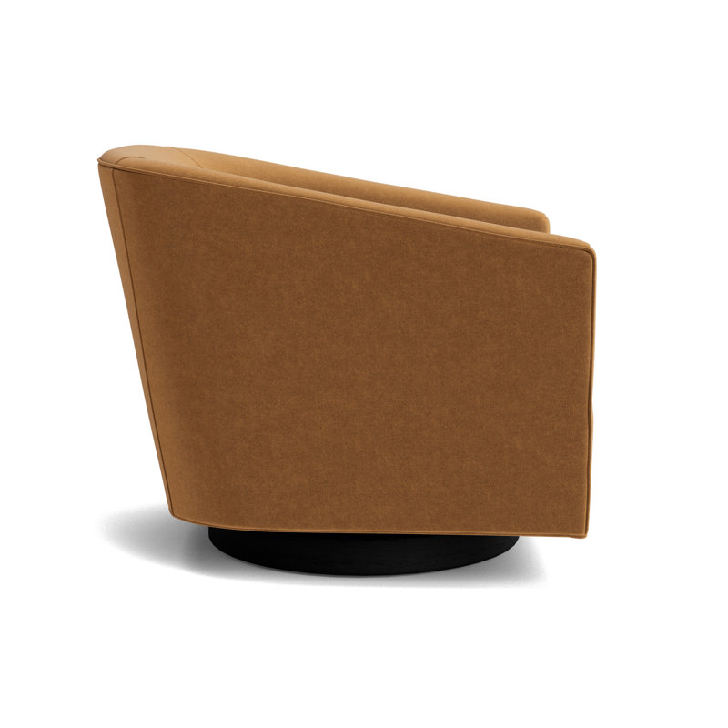 Cooper Full Swivel Chair, Performance Velvet - Hazelnut, Black