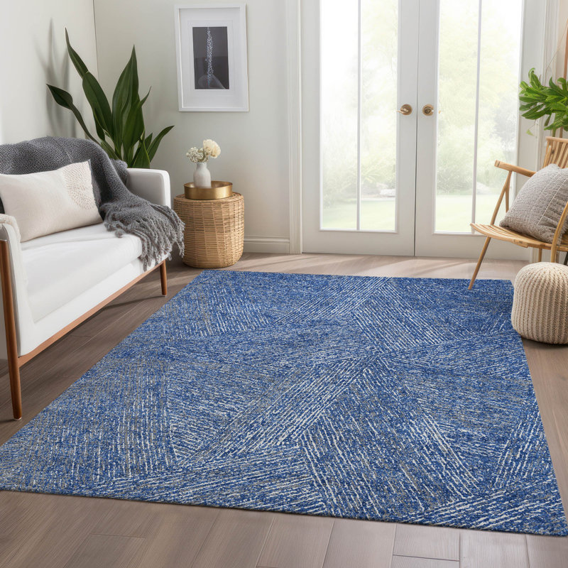 Premium Machine Washable Finchley AMF991 Lines Rug, Rectangle 10' x 14'
