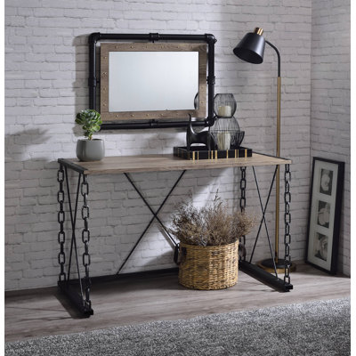 Console Jodie en chêne rustique et finition noire antique