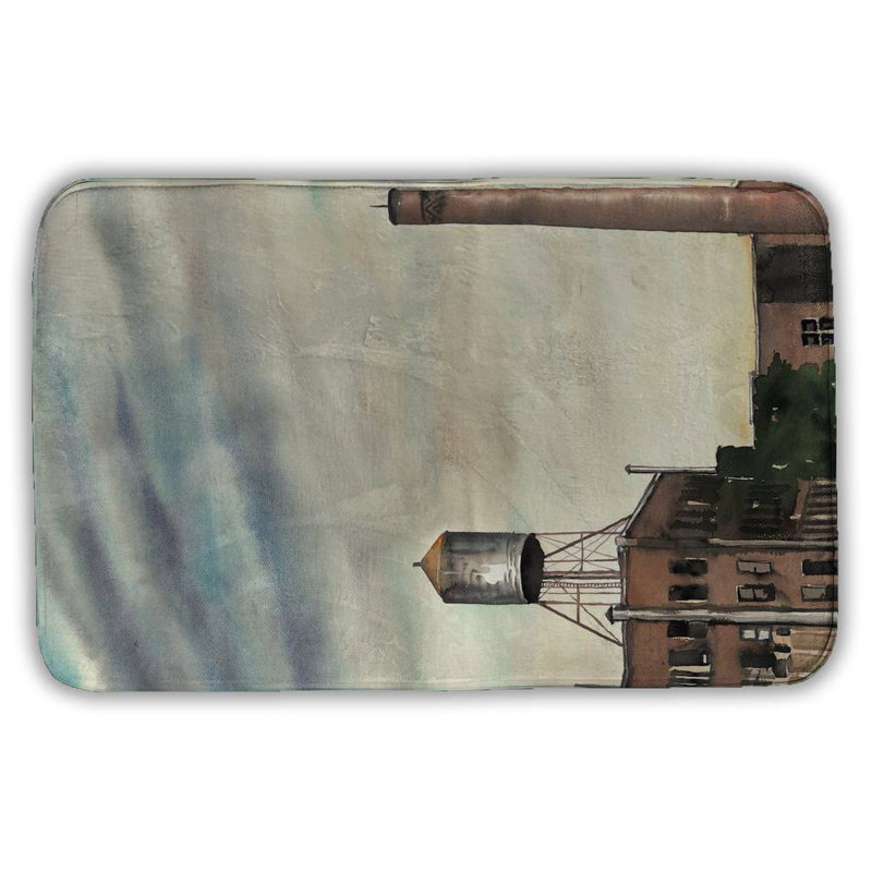 Water tower in new-york Bath Mat with Non-Slip Backing - Quick Dry Memory Foam Bathroom Rug - Absorbent - Modern Plush Spa-Style - Machine Washable