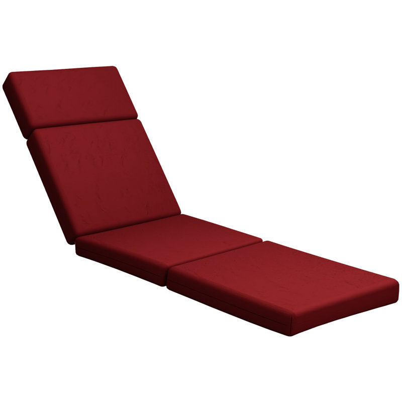 4In Chaise Lounge Cushions Outdoor, Red, 44" W x 21" D
