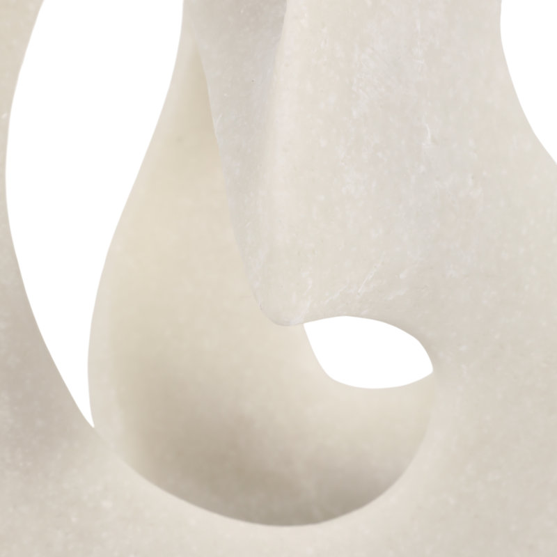 Sculpture circulaire abstraite en résine pour la décoration intérieure - Figurine décorative pour salon ou bureau - Blanche