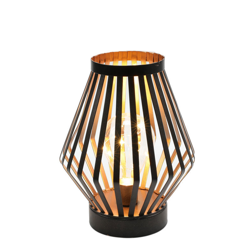 Banner 22Cm Black Metal Dimond Shape Cordless Table Lamp