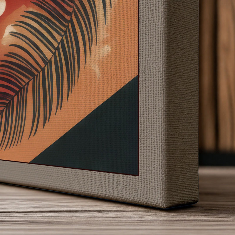 Feathered Blossoms Botanical - Wrapped Canvas, 30x20 - 76.2 x 50.8 cm, Taupe Border