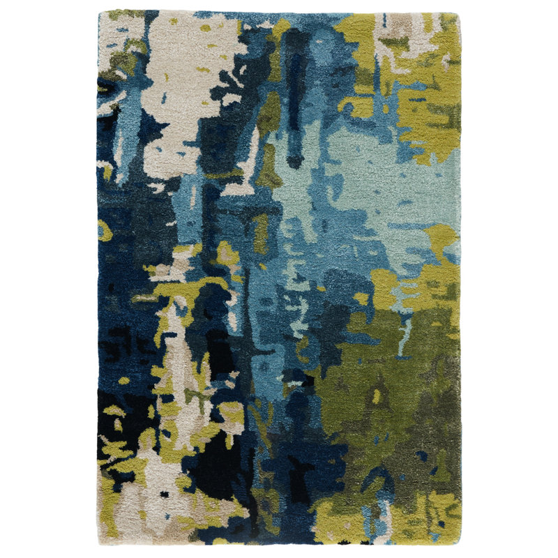 Fleishman Hand Tufted Abstract Indoor Rug, Rectangle 2' x 3'
