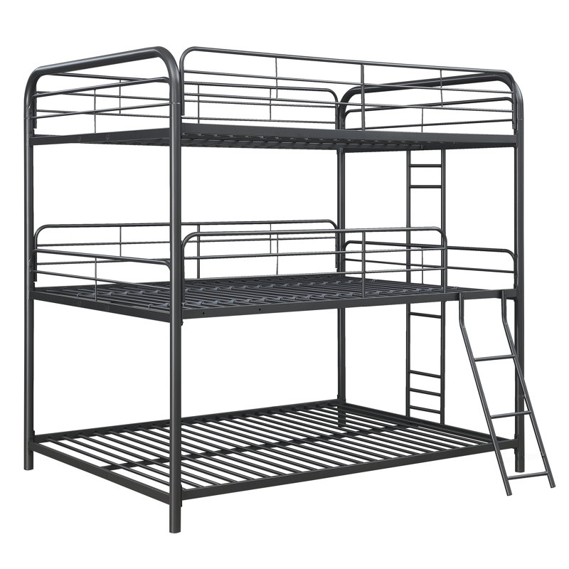 Lit superposé triple Furniture, noir, Lit superposé double sur double sur double