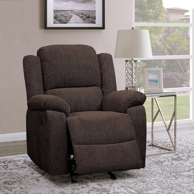 Pillow Top Arms Glider Recliner With Chenille Upholstery And Pocket Coil Support For Ultimate Comfort