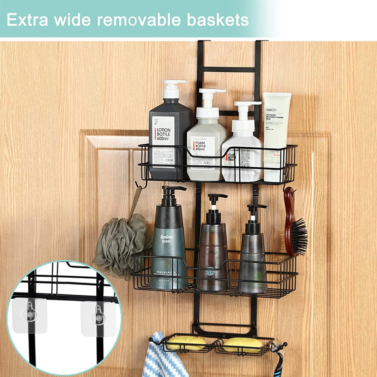BUDGET & GOOD Budget & Good Shower Caddy Suction Cup No-Drilling Removable Bathroom  Shower Organizer Suction Shower Storage Heavy Duty Shower