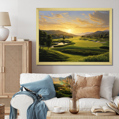 Golf Dawn On The Put I - Golf Framed Canvas Print Wall Art