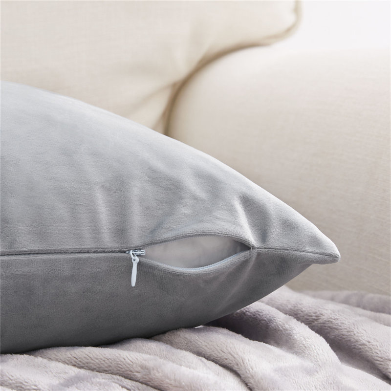 (Covers With Inserts) Set of Two 18'' or 20'' Solid Colours Flat Pattern Throw Pillows, 24''H  x 24'' W, Light Blue