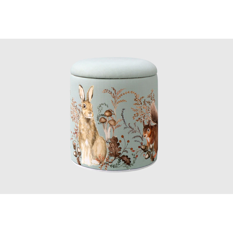 Claunch 40cm Wide Block Print Footstool Ottoman