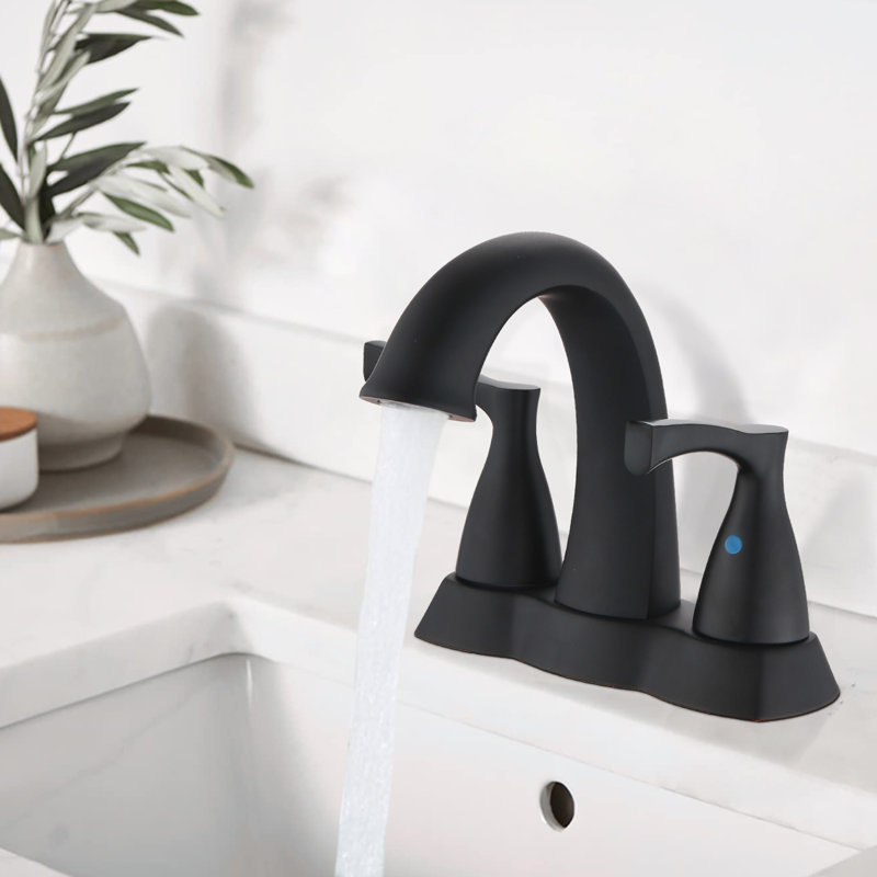 4 Inch Centerset Bathroom Sink Faucet With Pop Up Drain, Matte Black