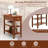  2 PCS Narrow End Tables w/Drawer Shelves & Rubber Wood Legs Sofa Side Table
