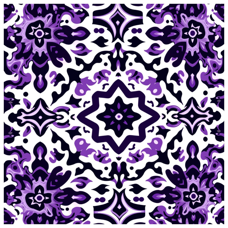 Purple Ornate Pattern Quilted Bedspread All Sizes, Full / Double
