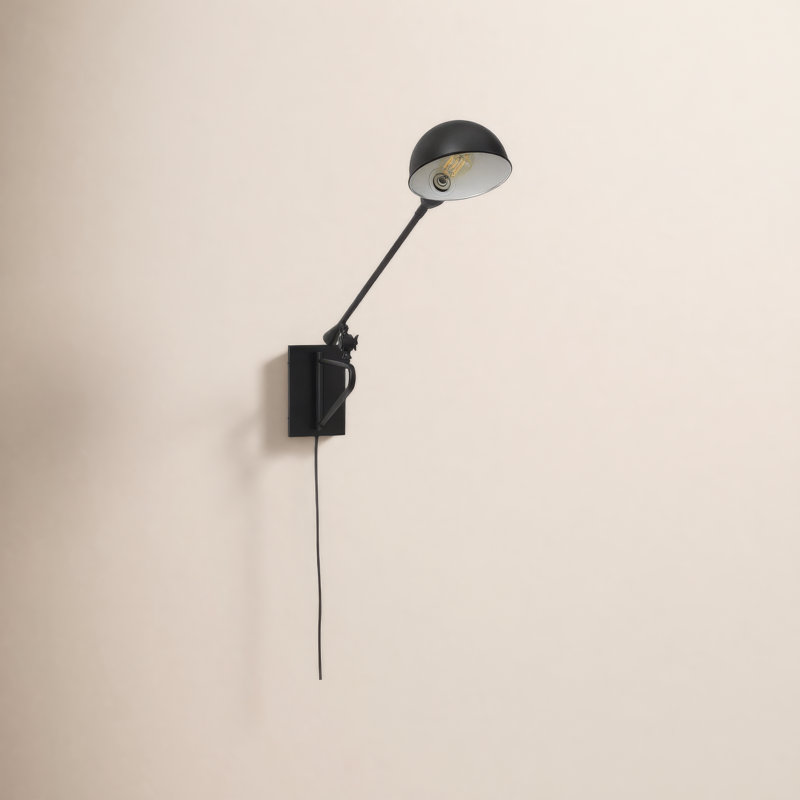 Arvis Iron Plug-in Armed Sconce