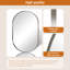Élégant miroir de salle de bain elliptique, cadre en acier inoxydable, suspension verticale ou horizontale-112652541