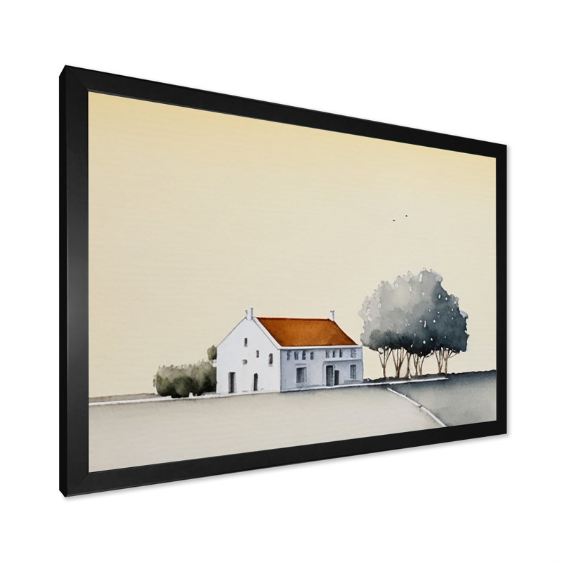 «Countryhouse in the Countryside», reproduction sur toile, H 24 po x l 32 po x P 1 po, Impression noire sur toile encadrée