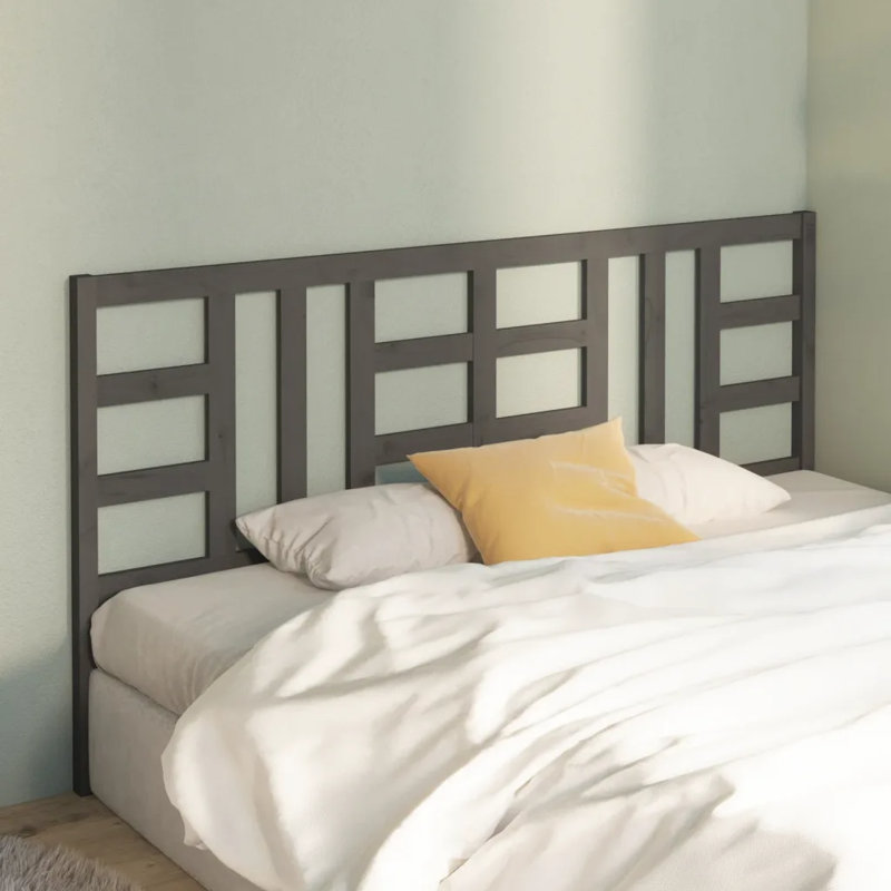 Solid Wood Headboard, Black, 126 x 100 cm