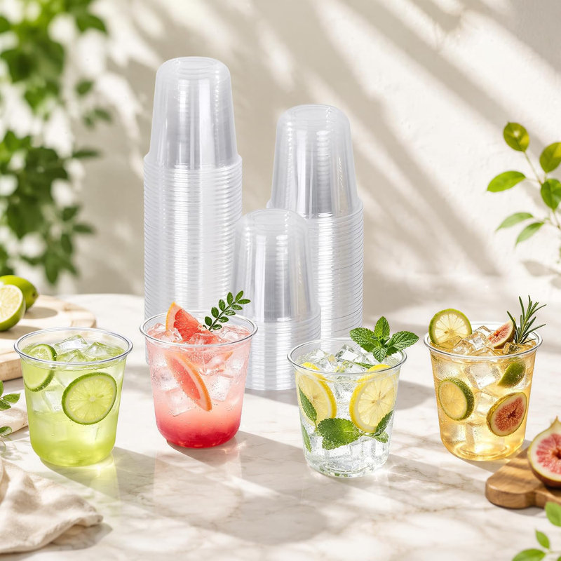 200 Pcs 12oz Clear Plastic Cups