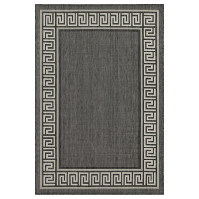 Anthracite 5 Ft. 3 In. X 7 Ft. 3 In. Indoor/Outdoor Area Rug