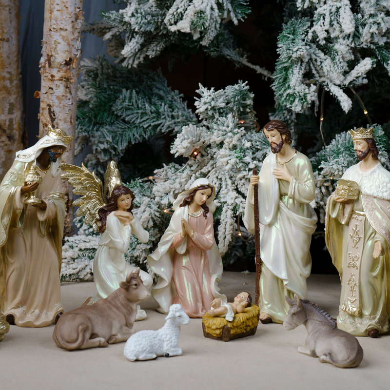 Crèche de Noël en résine 12 po, 12 pouces