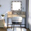 Abdulaleem Vanity Table with Lighted Mirror-342940785