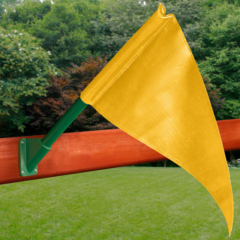 Plastic Flag and Flagpole Set, Yellow