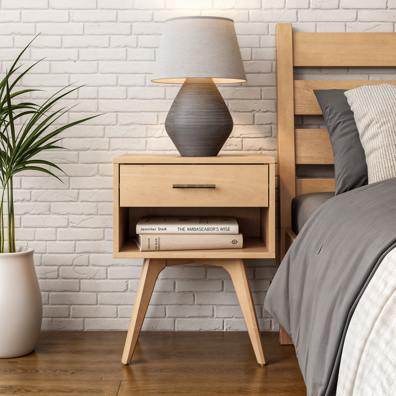 Chandrima 19.62'' W Nightstand, Light Oak