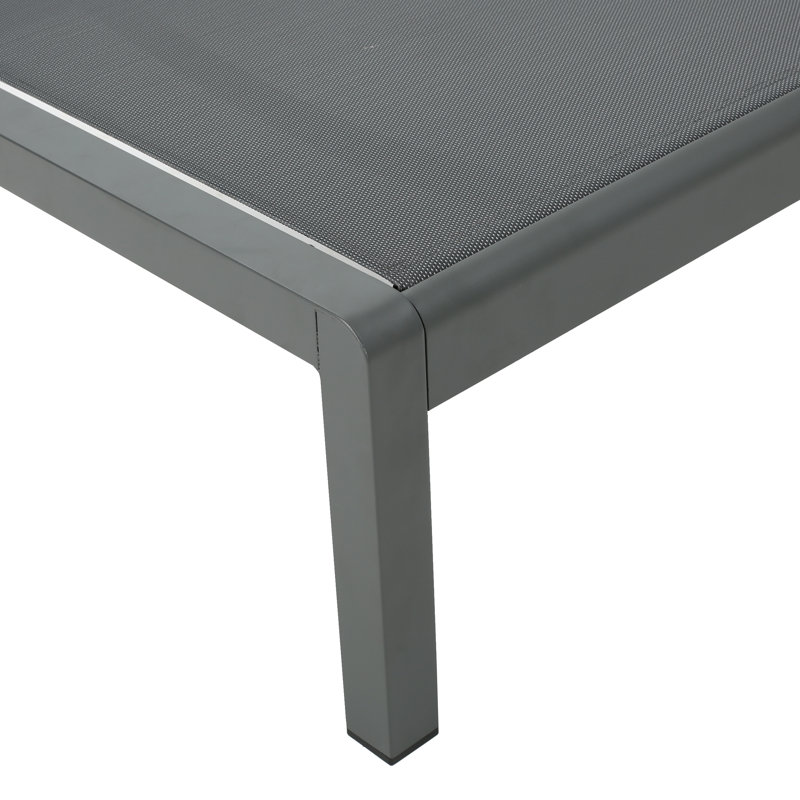 Ensemble de chaises longues inclinables 77,56 po Caggiano, Gris