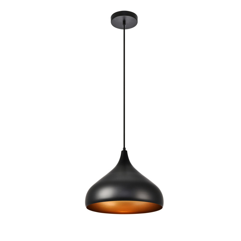 Beaudry 1 - Light Single Pendant, Black, 10" H x 12.5" W x 12.5" D