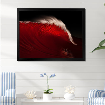 " Minimalism Black Red Wave Scenery "