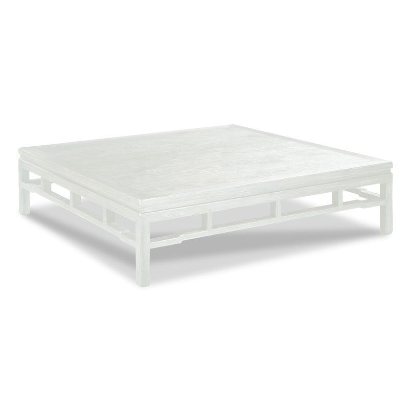 Table moderne Ming, Albâtre, H 16,25 po x L 60 po x l 60 po