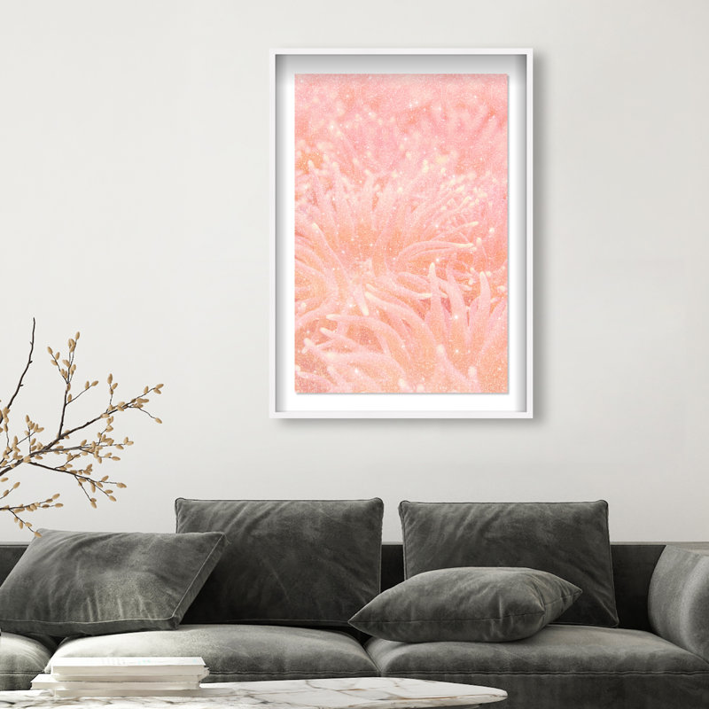 Deep Sea Flowers Print by Oliver Gal, 25.5"H x 17.5"W, White Shadowbox