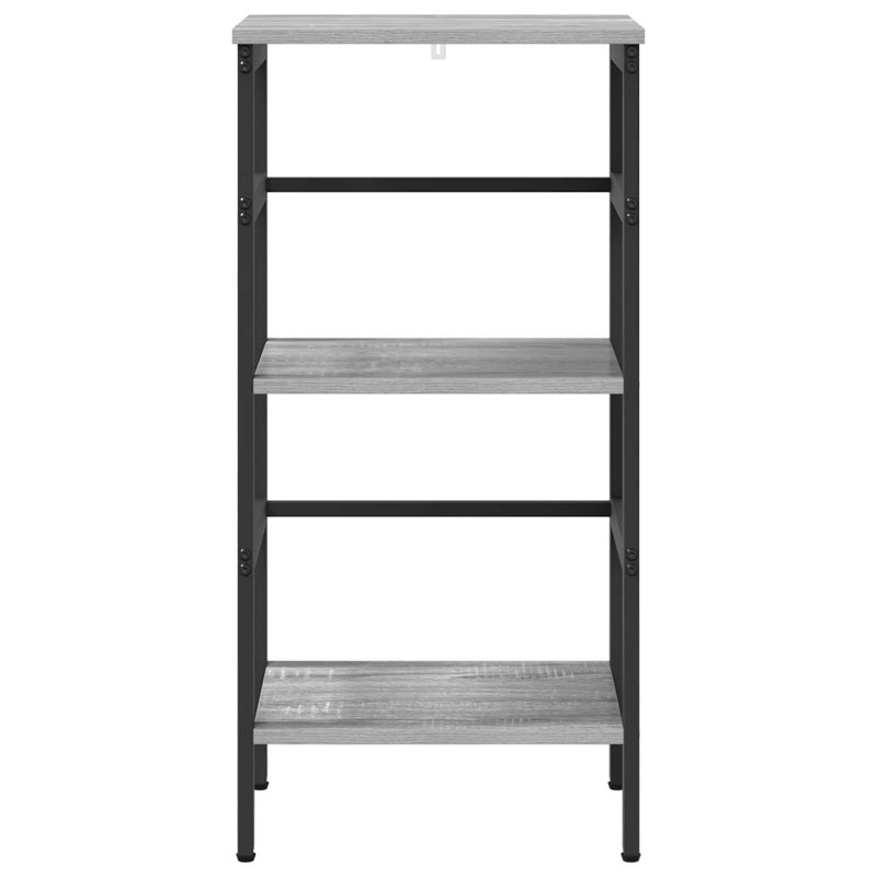 Steel Etagere Bookcase, (2 Shelves) 81cm. H x 40cm. W x 29.5cm. D, Grey Sonoma
