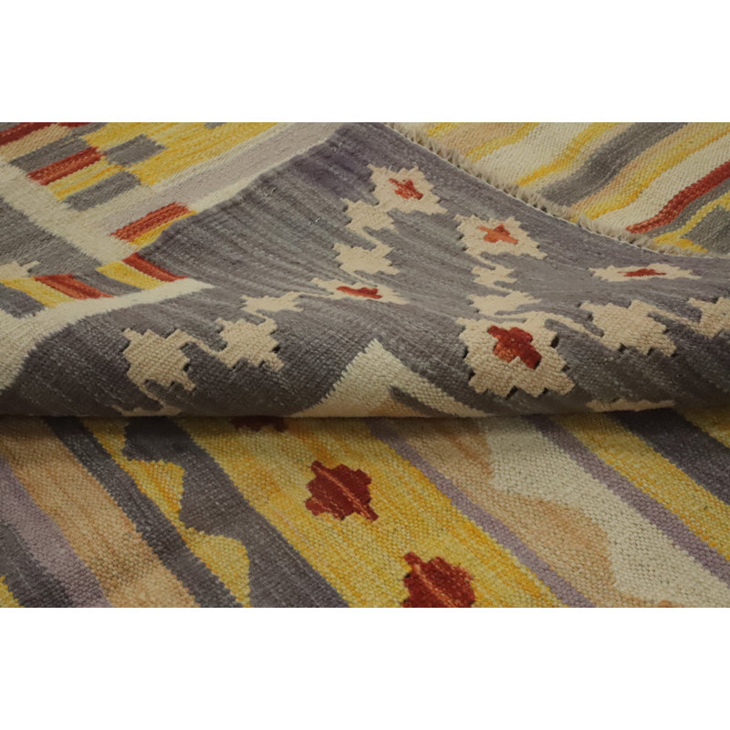 Geometric Kilim Vegetable Dye Rug 5x7